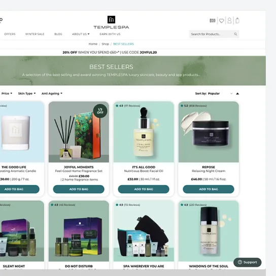 Hyva Theme Development Casestudy - Templespa