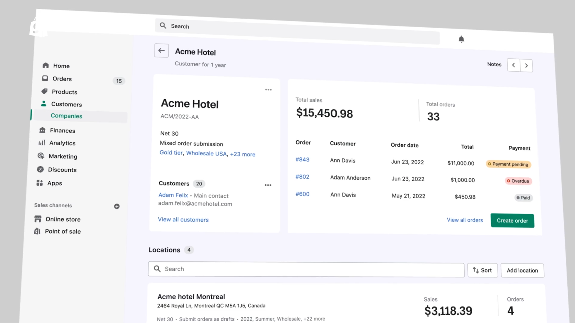 Brooklinen B2B account data